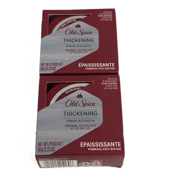 Old Spice Other - Lot of 2 OLD SPICE Thickening Pomade With Biotin Haie Care 2.22 oz NEW NIB